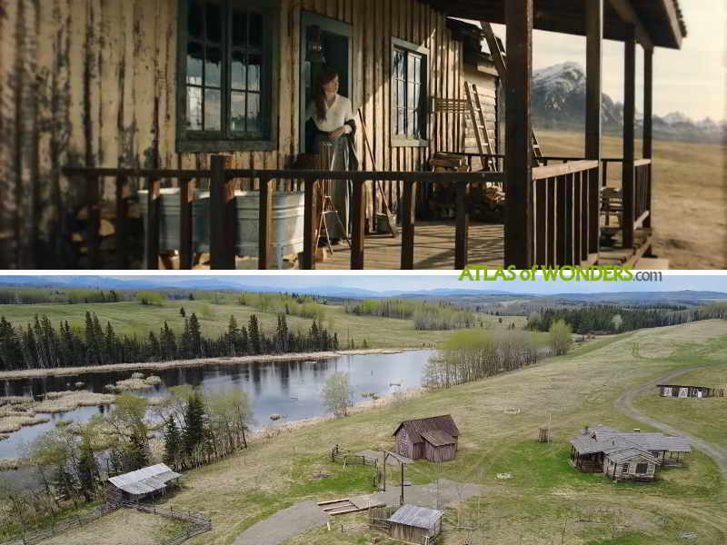 Ranch cabin and house movie set