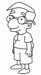 Milhouse Van Houten de Los Simpson para colorear y pintar