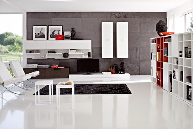 minimalist white living room furniture photo