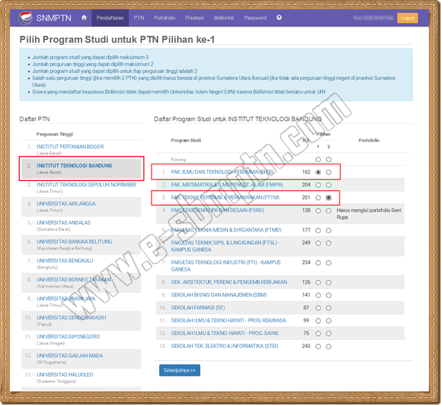 beasiswa orbit pendaftaran hah dan Memilih Program PTN Studi Pendaftaran, Melakukan Cara