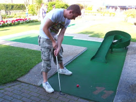 Playing at Bognor Regis Mini Golf