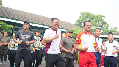 Olahraga Bersama TNI-Polri Sidoarjo Sambut Hari Bhayangkara 2023
