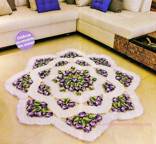 Baroque decorative crochet rugs and soft with the circle graphs in crochet with recipe