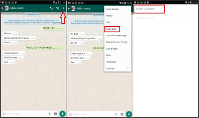 Tips pada aplikasi whatsapp cara mengunci pesan chat atau dialog dan menyembunyikannya Cara Mengunci Dan Menyembunyikan Pesan Chat Atau Obrolan Di Whatsapp