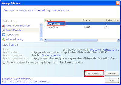 Menghapus Search-Gol Di Browser Internet Explorer