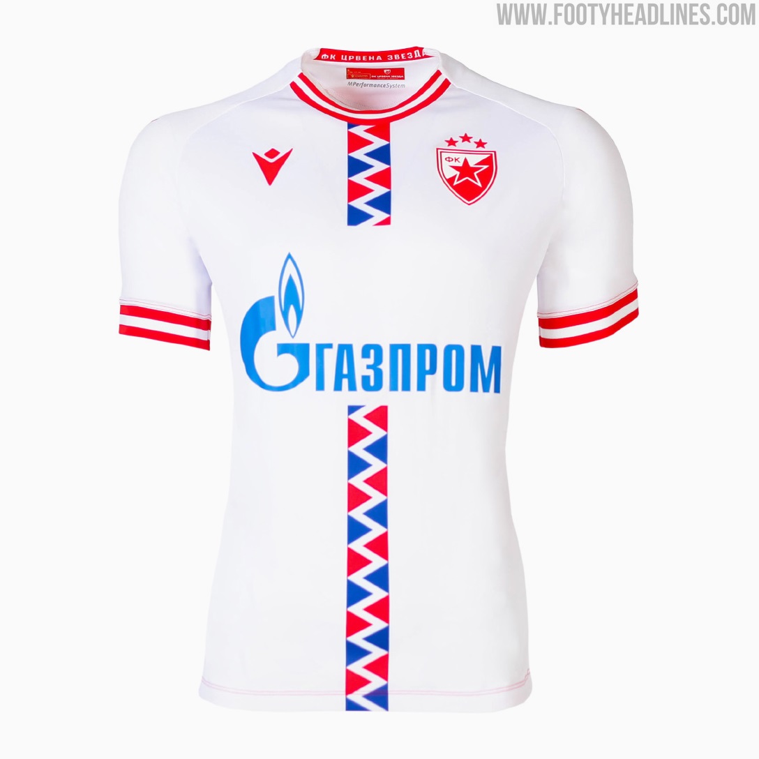 Still Sponsored by Gazprom: Red Star Belgrade 23-24 Home, Away