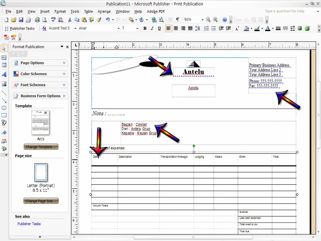 Antelu Cara Membuat Nota Atau Business Forms Di Microsoft Office