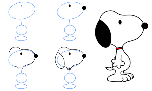 How to draw Snoopy