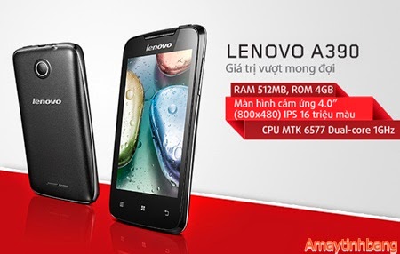 Smartphone giá rẻ dưới 3 triệu Lenovo A390