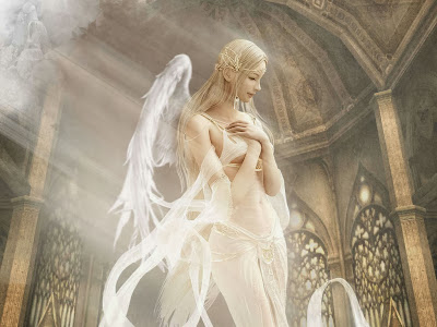 Angels and doves wallpaper