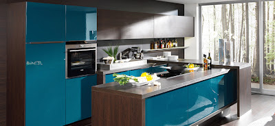 Kitchen Color Design on Blue Color Kitchen Interior Design Ideas
