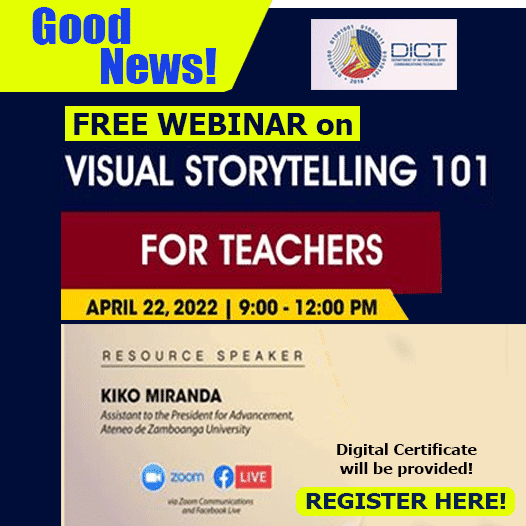 Free Webinar on Visual Storytelling 101 for Teachers with e-Certificate on April 22 | Register Here!