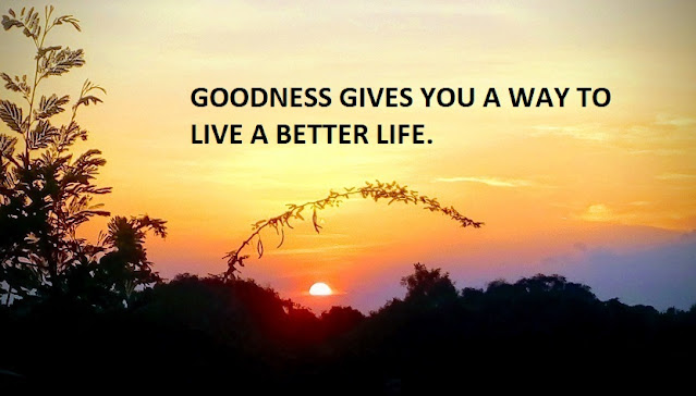 GOODNESS GIVES YOU A WAY TO LIVE A BETTER LIFE.