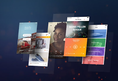 Mobile App Screens Mockup PSD