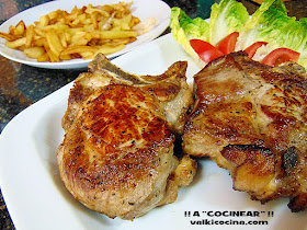 Chuletón de cerdo asado al horno