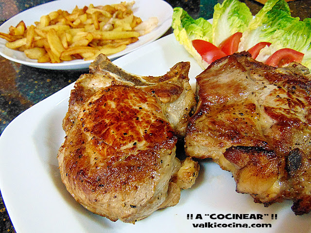 Chuletón de cerdo asado al horno