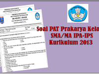 Soal PAT Prakarya Kelas 10 SMA/MA  Kurikulum 2013