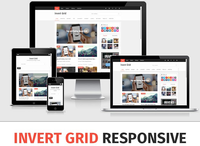 Invert Grid Responsive Blogger Template