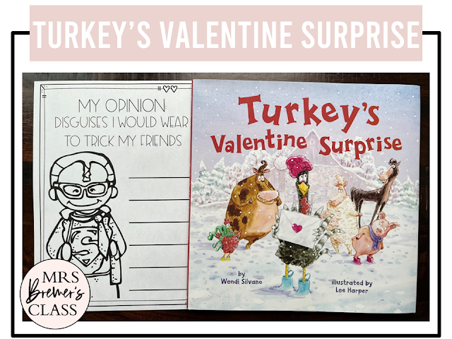 Turkeys Valentine Surprise book activities unit with literacy printables, reading companion activities, lesson ideas, and a craft for Kindergarten and First Grade