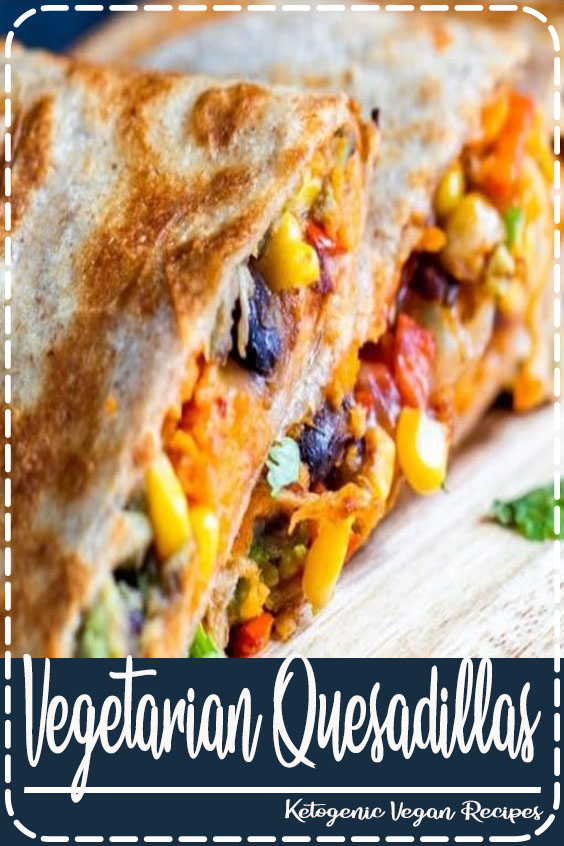These Vegetarian Quesadillas are the perfect quick 30 minute, one pan dinner or lunch recipe. Filled with sweet potato, black beans, avocado, corn, peppers and cheese these are super tasty and healthy. Perfect for both kids and adults! #erhardtseat #Vegetarian #30minutemeal #onepan