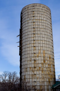 silo in the morning