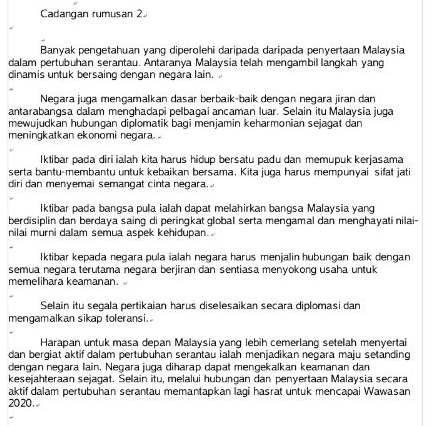 Contoh Rumusan Dalam Kertas 3 Sejarah Bab 8 Tingkatan 5