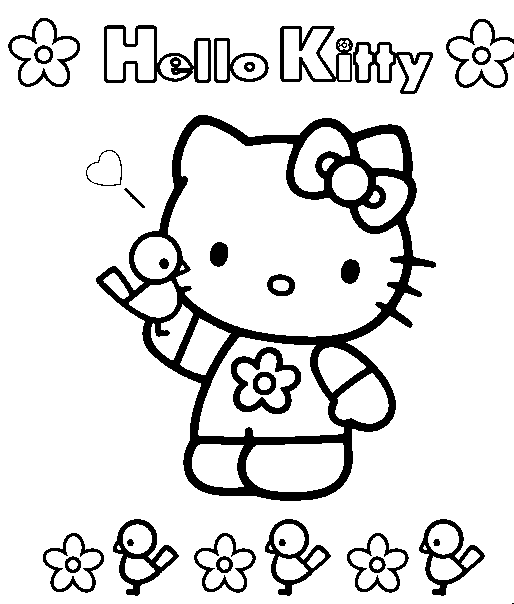 Desenhos Hello Kitty Colorir e Pintar QDB