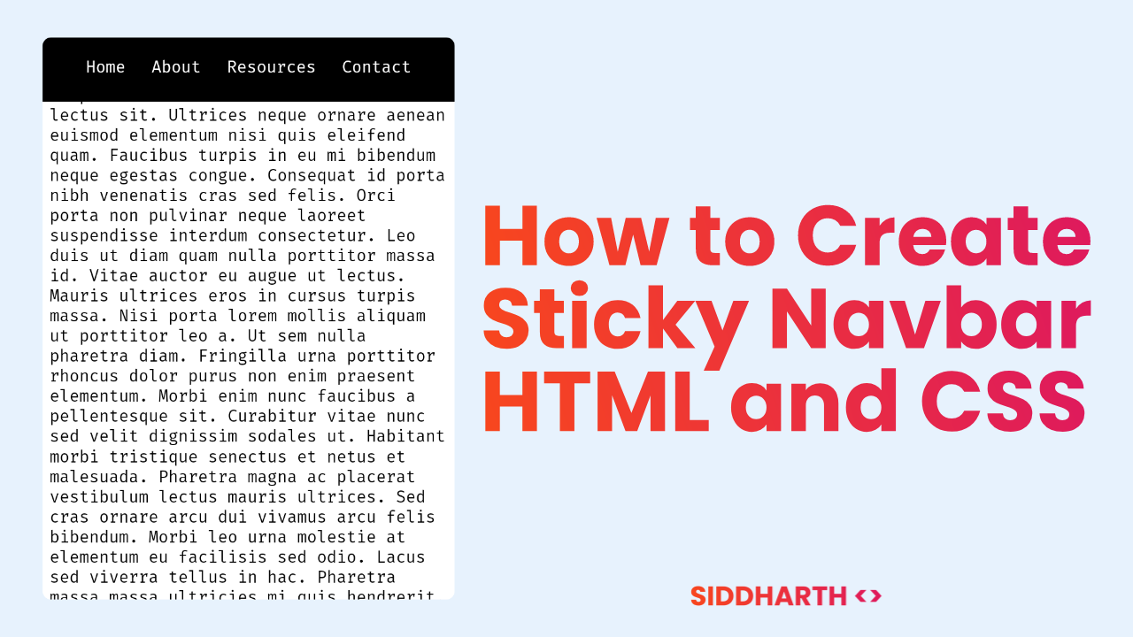 Sticky Navbar CSS Only