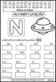 Atividades de alfabetização letra N