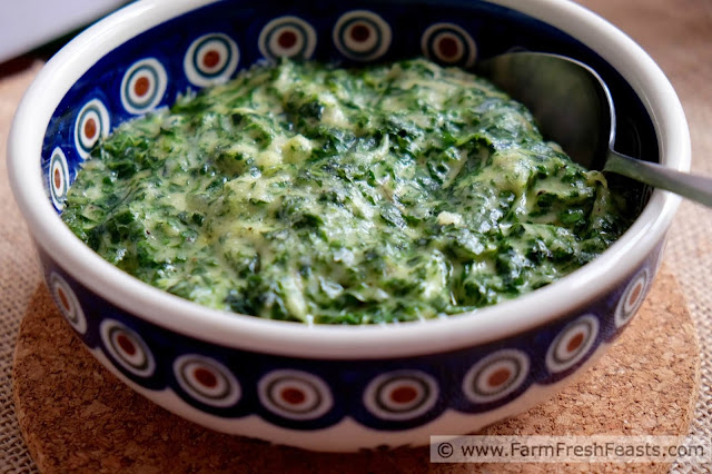 A vintage recipe for creamed spinach using just 6 ingredients and a bit of time on the stove. Make this while you've got other pots on the fire, and you'll have a fresh green side dish to add to your holiday table.