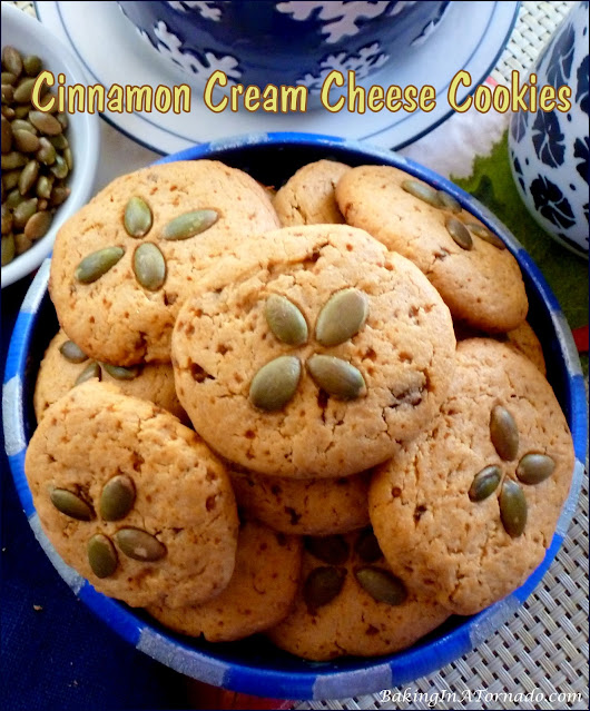 Cinnamon Cream Cheese Cookies | recipe developed by www.BakingInATornado.com | #recipe #cookies