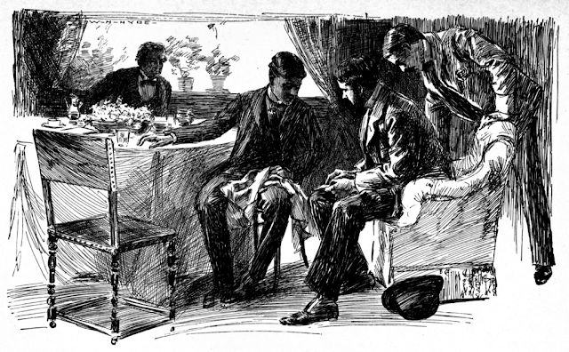 A scene from the A.L. Burt edition of The Memoirs of Sherlock Holmes