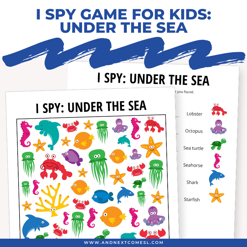 Printable under the sea I spy game for kids