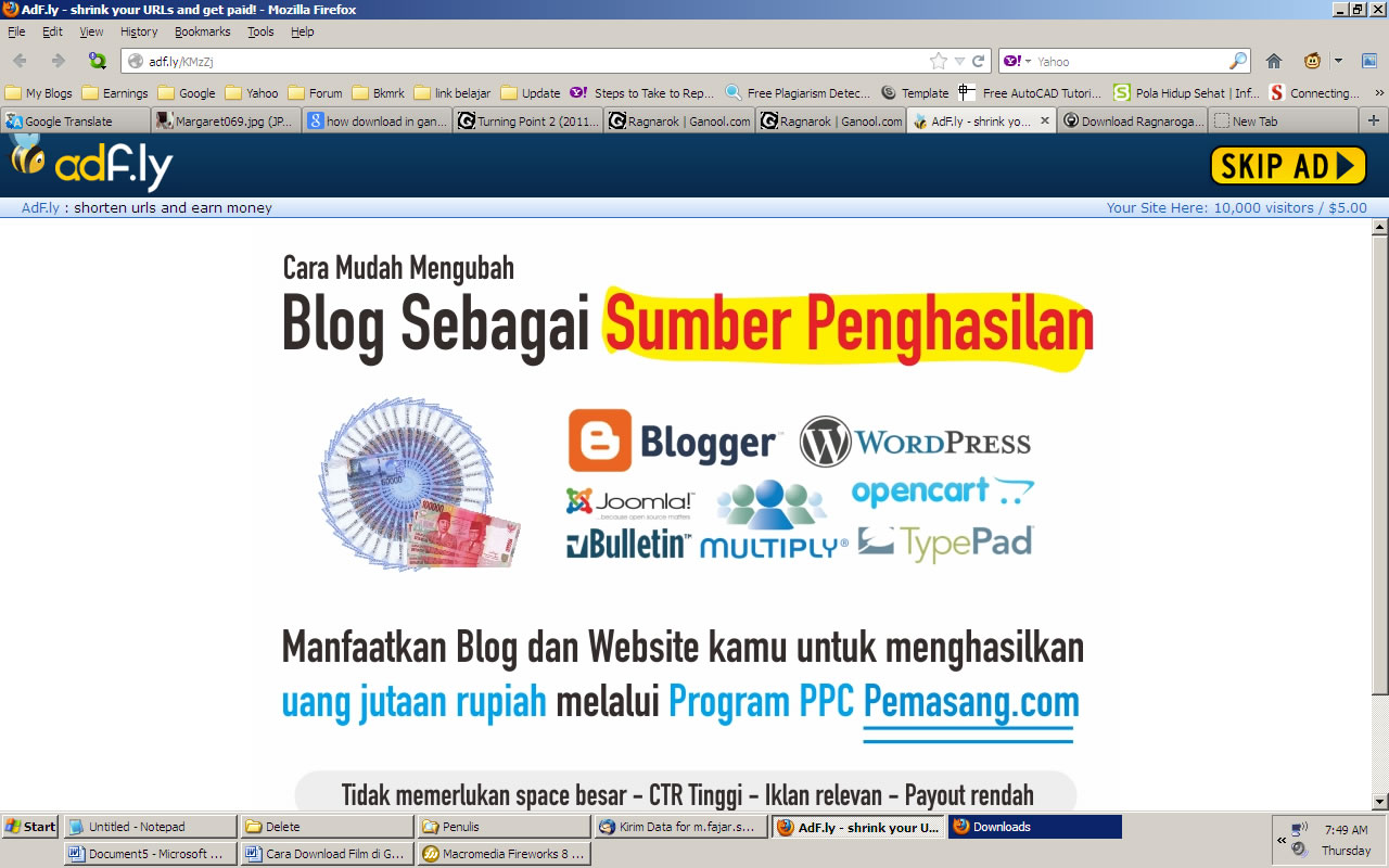 Tentunya sekarang anda sudah berada pada CyberLocker website, scroll ...