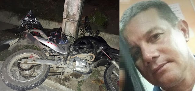 AGRICULTOR COLIDE COM MOTO EM POSTE E MORRE NA ZONA RURAL DE GARANHUNS