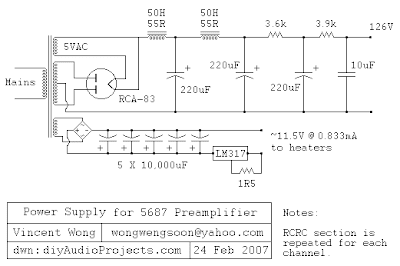 Tube Preamplifier 5687 Led Biased Circuit Diagram
