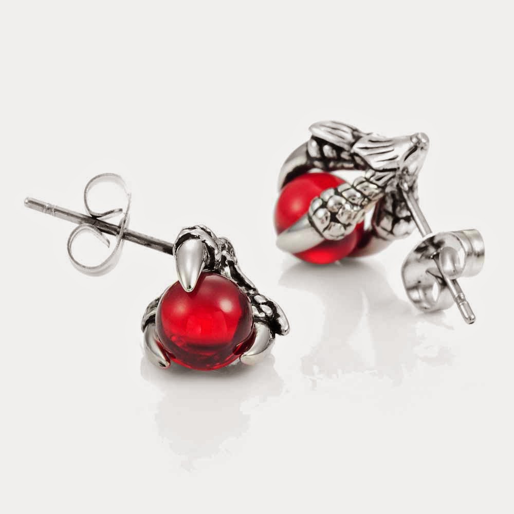 red dragon stone earrings