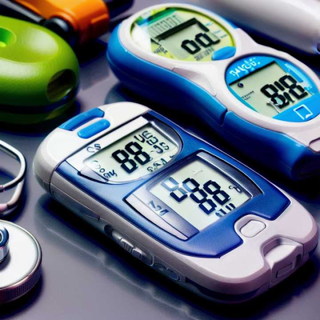 A group of electronic devices used for monitoring diabetes.