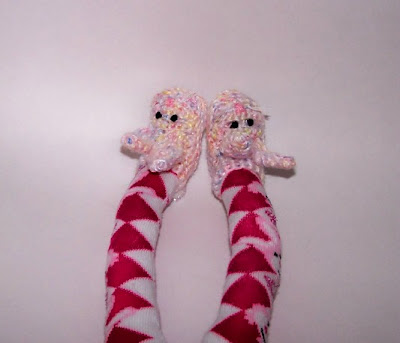 sock monkey rabbit slippers