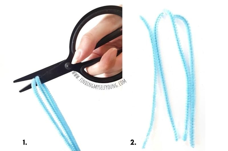 cutting pipe cleaners with scissors