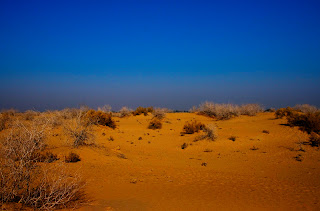 Blue sky in hot Pakistani desert