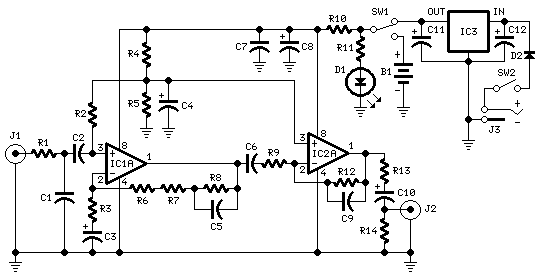 Portable Phone Preamplifier Circuit Diagram