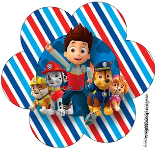 Tarjeta con forma de flor de Paw Patrol.