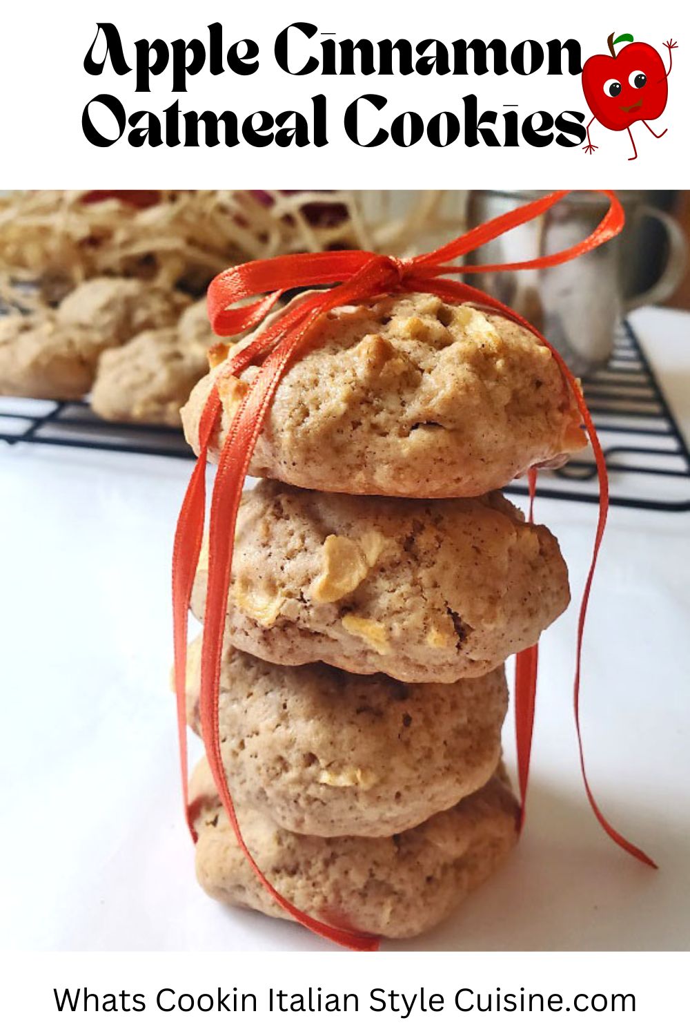 pin for later how to make Apple Oatmeal Cookies