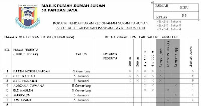 BLOG RASMI RUMAH SUKAN BIRU SK PANDAN JAYA: Senarai Nama ...