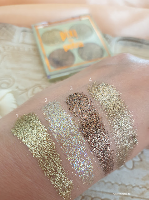 Swatches zu den Glitter-y Eye Quads