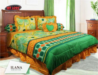 Sprei dan bed cover my love motif Ilana