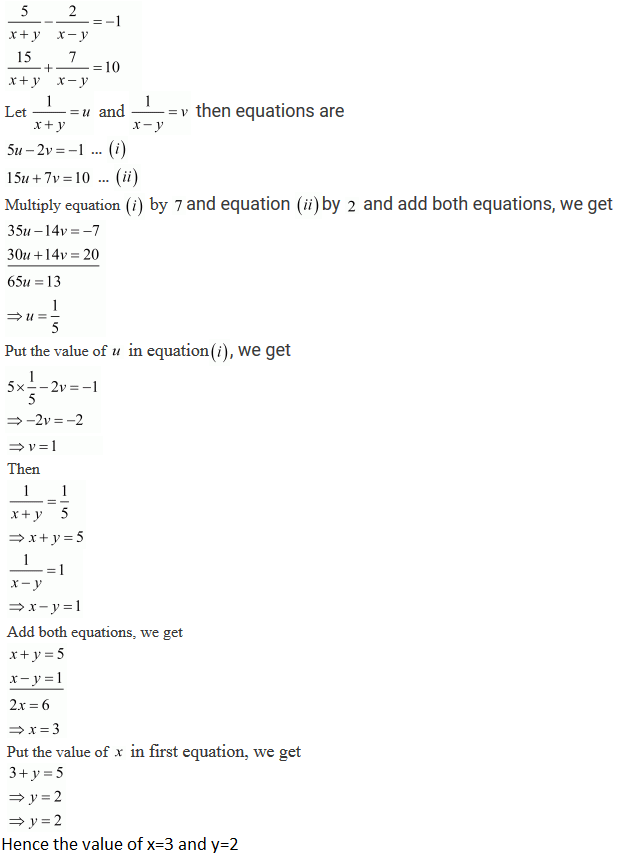 R D Sharma Solutions Class 10th Ch 3 Pair Of Linear Equations In Two Variables Exercise 3 3