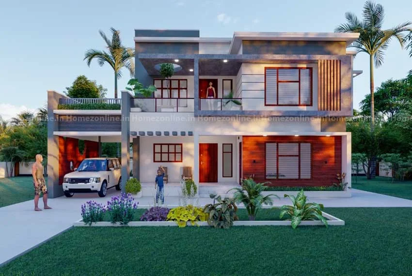 Duplex House Front Design - Small Modern Two Storey Duplex House Design Pictures - Duplex house design - NeotericIT.com