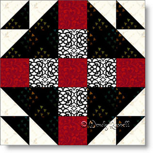 Mrs. Keller's Nine Patch quilt blockimage © Wendy Russell